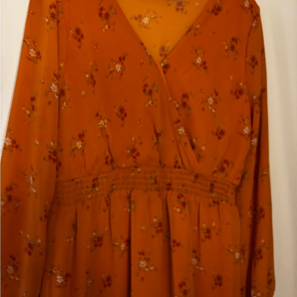 Floral Orange Mini Dress
